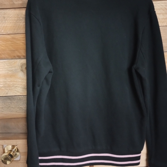 FILA Women’s Logo Black Pullover Long Sleeve Crew Neck Sweatshirt Medium Retro - Picture 9 of 10